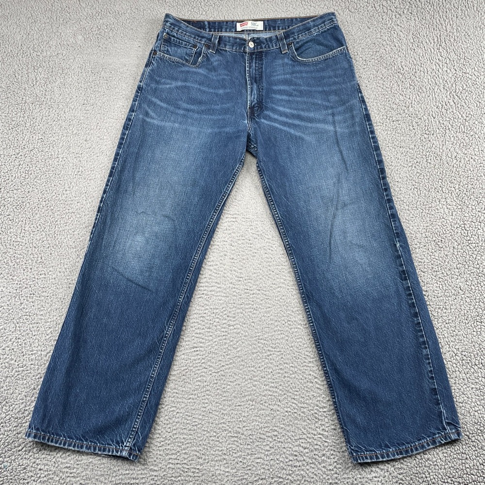 VTG Levi's 569 Jeans Mens 36x34 Blue Loose Straight Leg Denim 100% Cotton